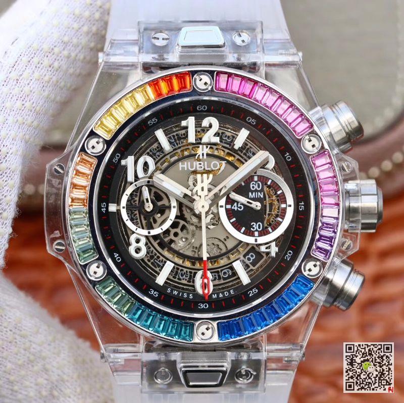 AAA Replica Hublot Big Bang Unico 411.JX.4802.RT Rainbow Diamond Mens Watch