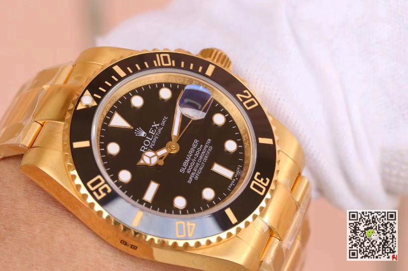 AAA VR Factory Replica Rolex Submariner Date 116618LN-0001 Wrapped Gold Mens Watch