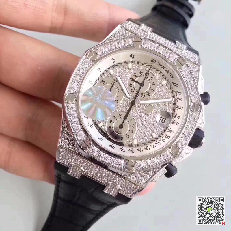 AAA JF Factory Replica Audemars Piguet Royal Oak Offshore Chronograph Diamond 26067BC.ZZ.D002CR.01 Mens Watch