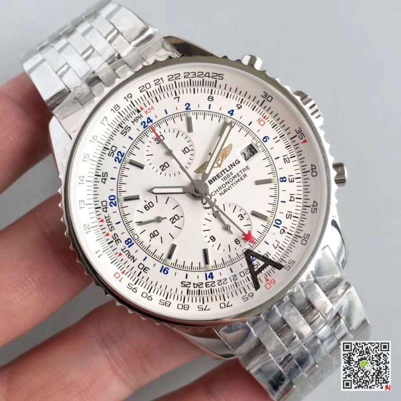 AAA JF Factory Replica Breitling Navitimer World Chronograph A2432212/G571-443A Mens Watch