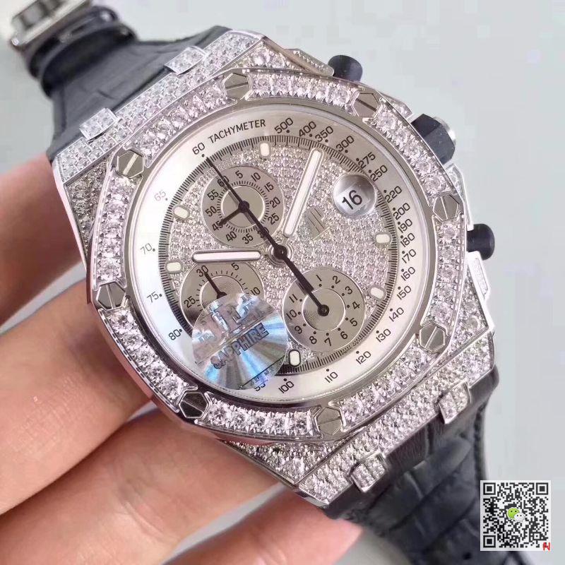 AAA JF Factory Replica Audemars Piguet Royal Oak Offshore Chronograph Diamond 26067BC.ZZ.D002CR.01 Mens Watch