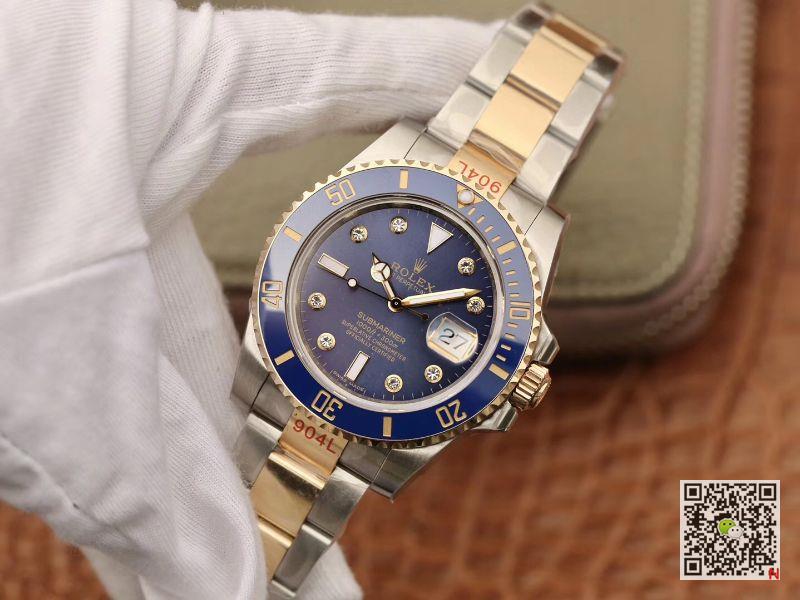 AAA GM Factory Replica Rolex Submariner Date 116613LB-97203 Wrapped Gold Mens Watch