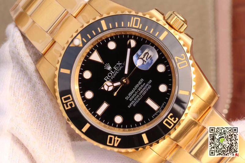 AAA VR Factory Replica Rolex Submariner Date 116618LN-0001 Wrapped Gold Mens Watch