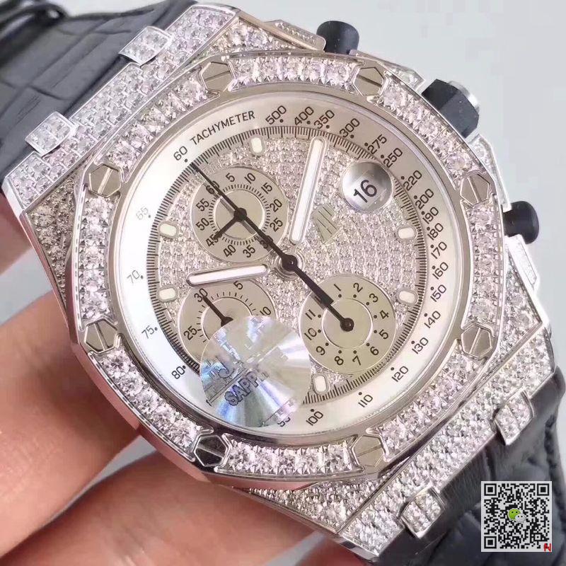 AAA JF Factory Replica Audemars Piguet Royal Oak Offshore Chronograph Diamond 26067BC.ZZ.D002CR.01 Mens Watch