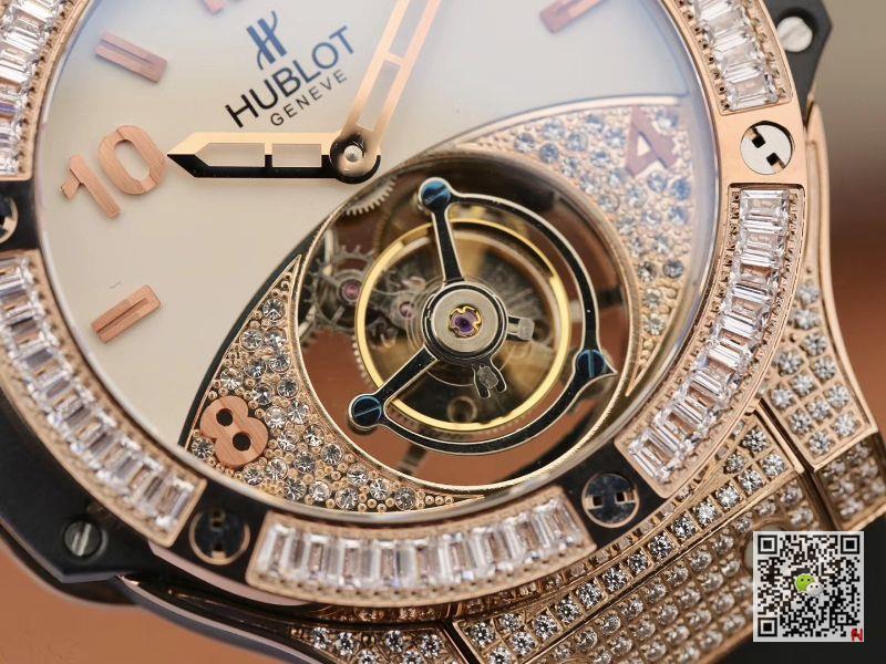 AAA Replica Hublot Big Bang Tourbillon Rose Gold Diamond Mens Watch