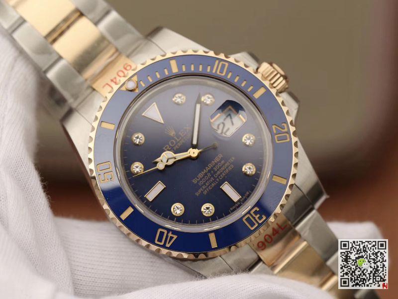 AAA GM Factory Replica Rolex Submariner Date 116613LB-97203 Wrapped Gold Mens Watch