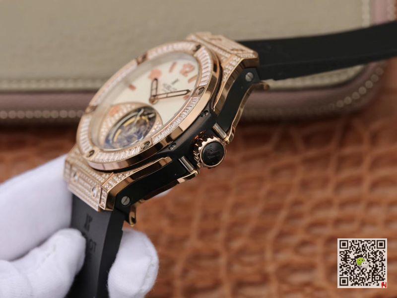 AAA Replica Hublot Big Bang Tourbillon Rose Gold Diamond Mens Watch