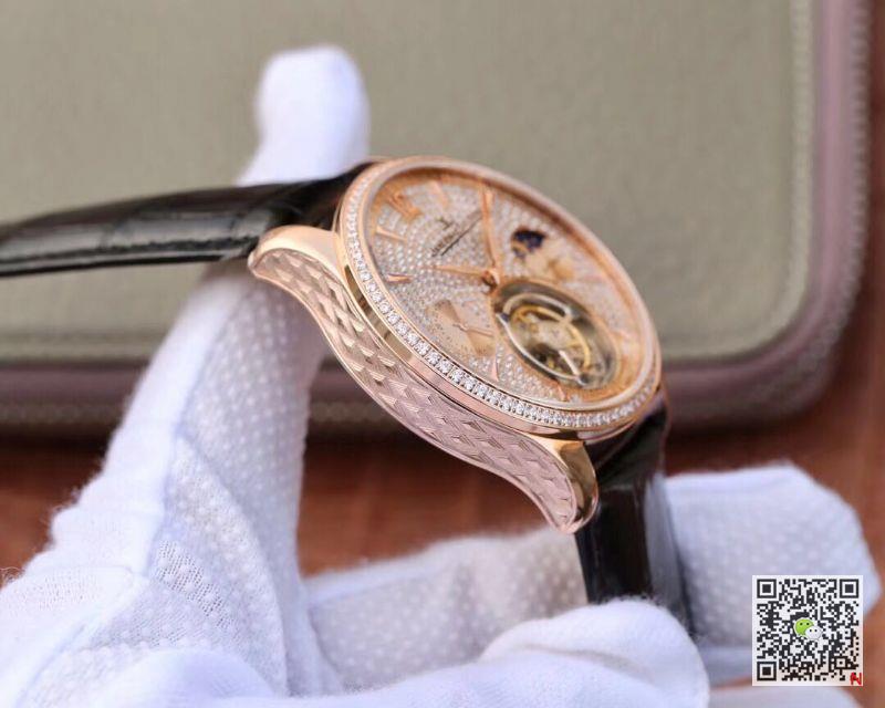 AAA Replica Jaeger LeCoultre Master Tourbillon Moonphase Rose Gold Diamond Mens Watch