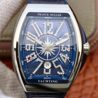 AAA Replica Franck Muller Vanguard Yachting Diamond V45 CC DT AC BL Blue Mens Watch