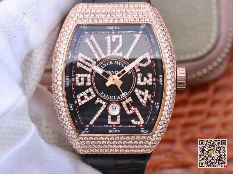 AAA Replica Franck Muller Vanguard Diamond V45 SC DT AC BR NR Rose Gold Mens Watch