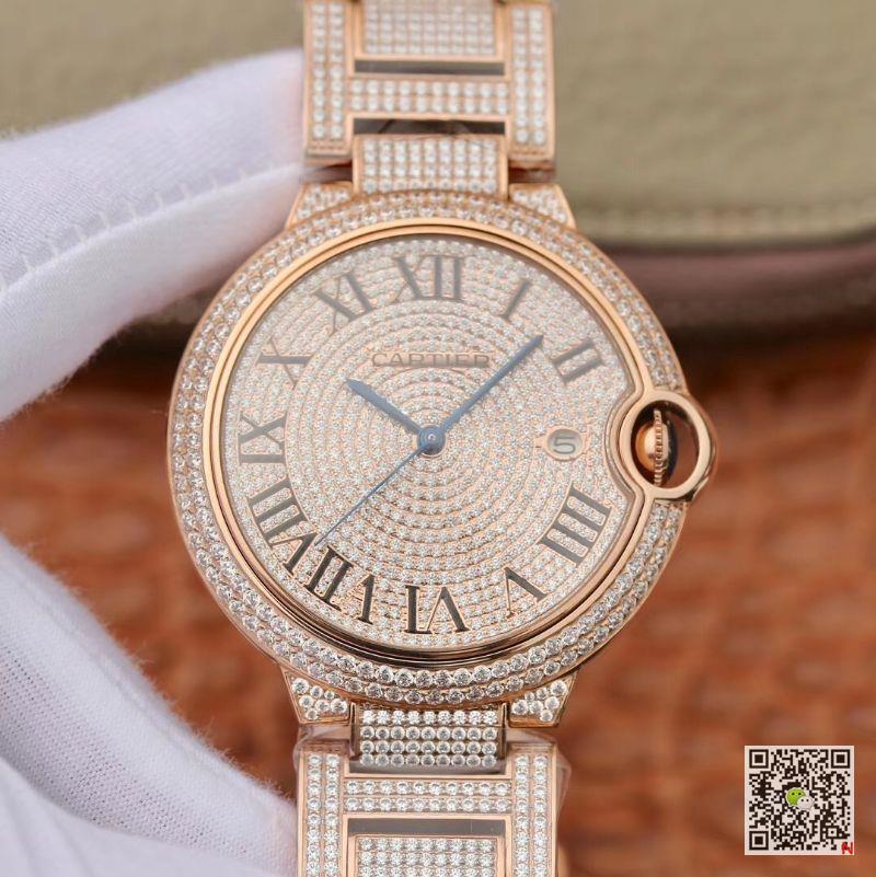 AAA TW Factory Replica Cartier Ballon Bleu Diamond W69006Z2 Mens Watch