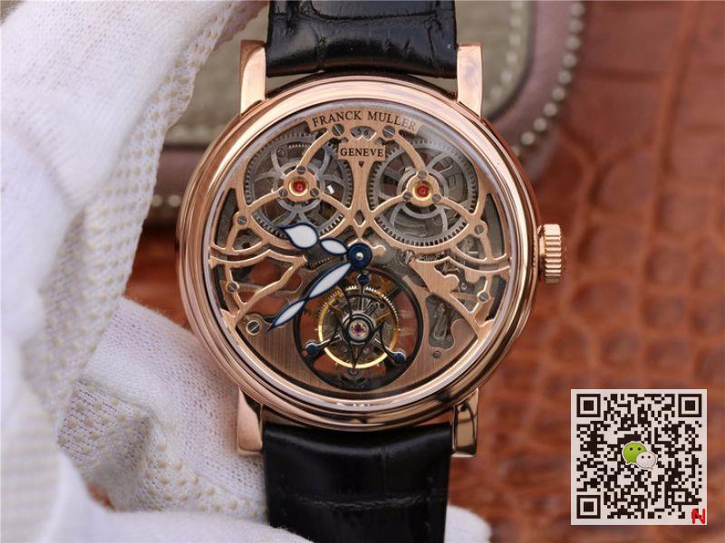 AAA Replica Franck Muller Skeleton Giga Tourbillon Round 7049 T G SQT Rose Gold Mens Watch