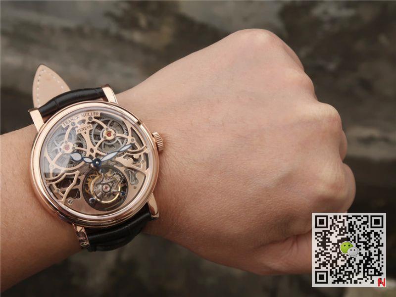 AAA Replica Franck Muller Skeleton Giga Tourbillon Round 7049 T G SQT Rose Gold Mens Watch