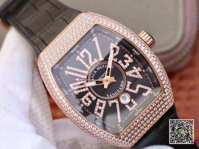 AAA Replica Franck Muller Vanguard Diamond V45 SC DT AC BR NR Rose Gold Mens Watch