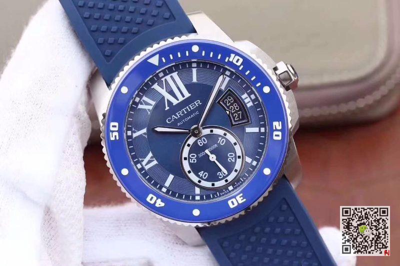 AAA JF Factory Replica Cartier Calibre De Cartier Diver WSCA0011 Blue Mens Watch