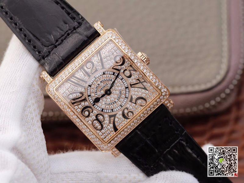 AAA GF Factory Replica Franck Muller Master Square 6002 M QZ REL R D 1R Rose Gold Ladies Watch