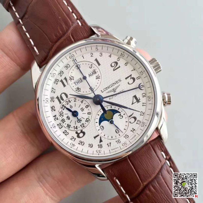 AAA JF Factory Replica Longines Men's Master Collection L2.673.4.78.3 Moonphase Chronograph Watch