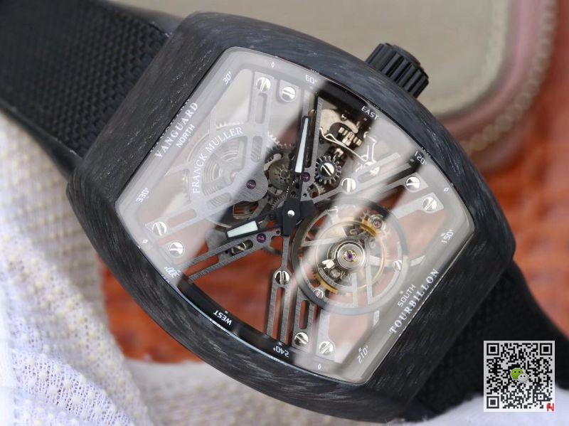 AAA Replica Franck Muller Vanguard Skeleton V45 T SQT 5N BR NR Tourbillon Mens Watch