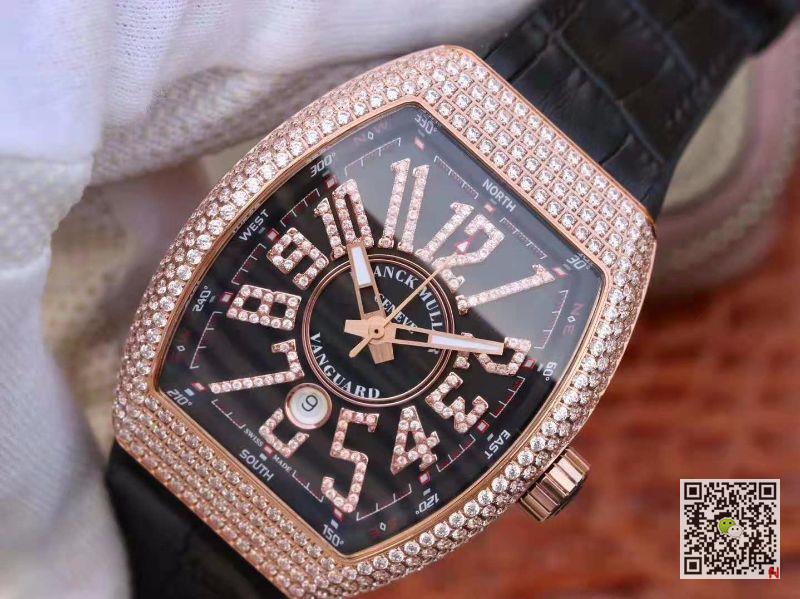 AAA Replica Franck Muller Vanguard Diamond V45 SC DT AC BR NR Rose Gold Mens Watch