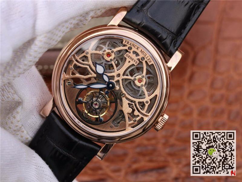 AAA Replica Franck Muller Skeleton Giga Tourbillon Round 7049 T G SQT Rose Gold Mens Watch