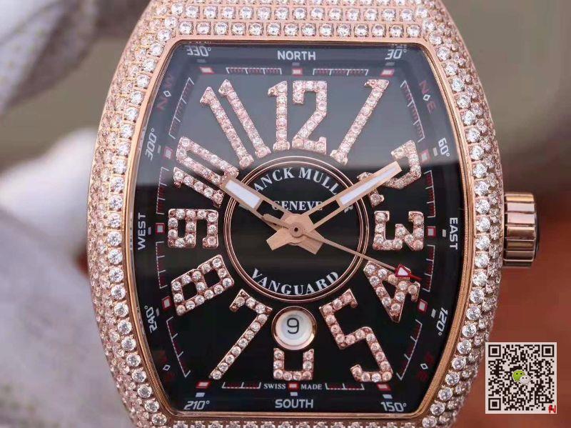 AAA Replica Franck Muller Vanguard Diamond V45 SC DT AC BR NR Rose Gold Mens Watch