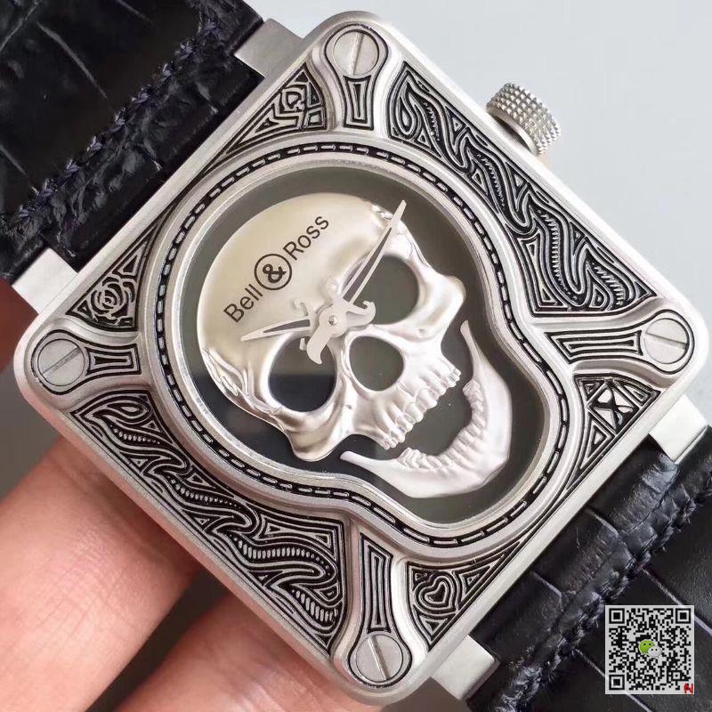 AAA Replica Bell & Ross Instruments BR0192-SKULL-BURN Mens Watch