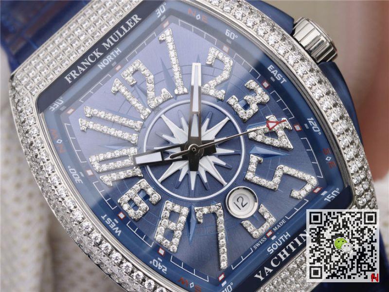 AAA Replica Franck Muller Vanguard Yachting V45 CC DT AC BL Diamond Mens Watch