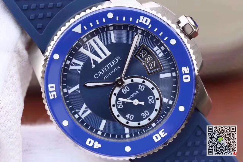 AAA JF Factory Replica Cartier Calibre De Cartier Diver WSCA0011 Blue Mens Watch