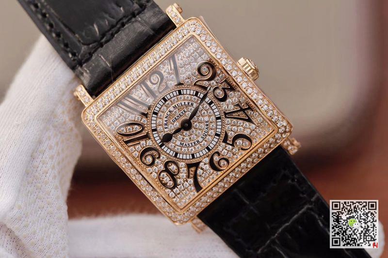 AAA GF Factory Replica Franck Muller Master Square 6002 M QZ REL R D 1R Rose Gold Ladies Watch