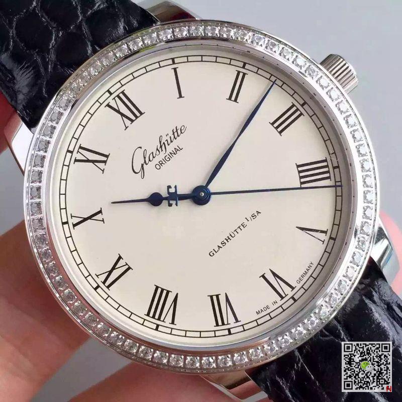 AAA FK Factory Replica Glashutte Original Senator Excellence 1-39-59-01-02-04 Diamond Mens Watch