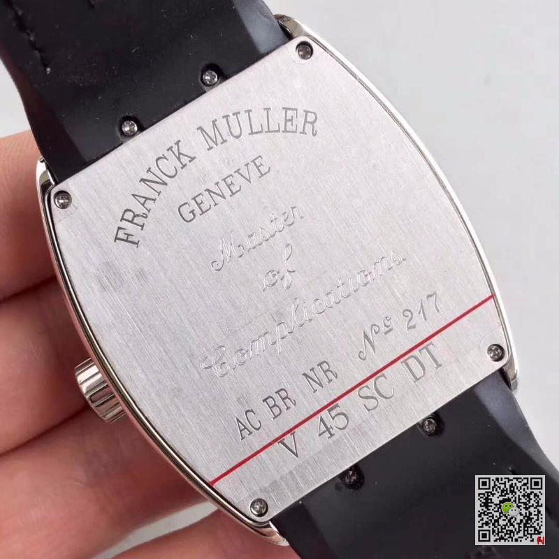 AAA Replica Franck Muller Vanguard V 45 SC DT AC BR NR Silver Diamond Mens Watch