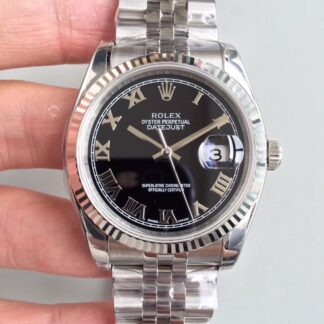 AAA Replica Rolex Datejust 116334 EW Factory Black Dial Mens Watch