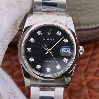 AAA Replica Rolex Datejust 116200 DJ Factory Black Dial Mens Watch