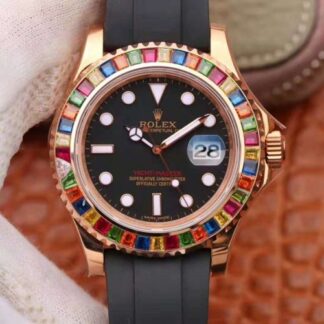 AAA Replica Rolex Yacht Master 116695SATS 40MM Noob Factory Black Dial Mens Watch