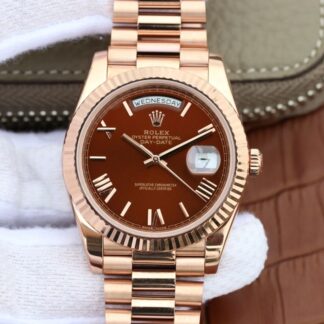 AAA Replica Rolex Day Date 40mm 228235 EW Factory Brown Dial Mens Watch