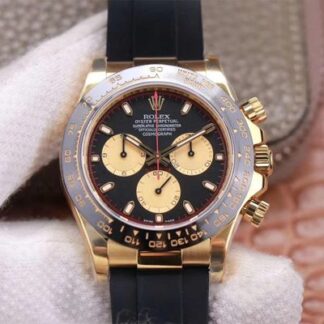 AAA Replica Rolex Daytona M116518LN-0047 Noob Factory Black Dial Mens Watch