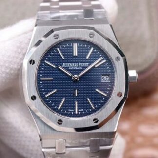 AAA Replica Audemars Piguet Royal Oak Jumbo”Extra-Thin 15202ST.OO.1240ST.01 ZF Factory Blue Dial Mens Watch