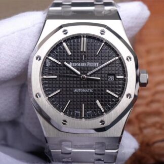 AAA Replica Audemars Piguet Royal Oak 15400ST.OO.1220ST.01 ZF Factory Black Dial Mens Watch