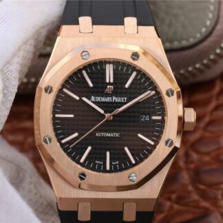 AAA Replica Audemars Piguet Royal Oak 15400OR.OO.D002CR.01 JF Factory Black Dial Mens Watch