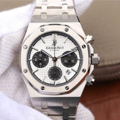 AAA Replica Audemars Piguet Royal Oak Chronograph 26331ST.OO.1220ST.03 JH Factory White Dial Mens Watch