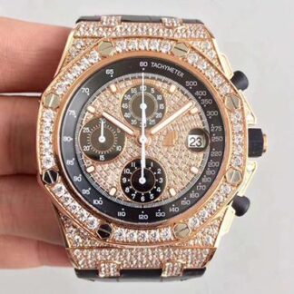 AAA Replica Audemars Piguet Royal Oak Offshore 26067OR.ZZ.D002CR.01 JF Factory V3 Diamond Dial Mens Watch