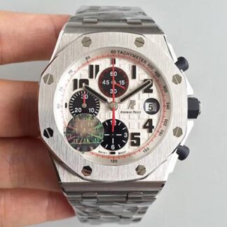 AAA Replica Audemars Piguet Royal Oak Offshore Panda 26170ST.OO.D101CR.02 JF Factory V2 White Dial Mens Watch