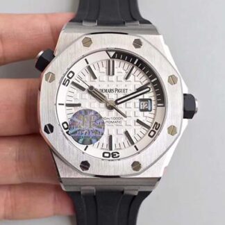 AAA Replica Audemars Piguet Royal Oak Offshore Diver 15710ST.OO.A002CA.02 JF Factory White Dial Mens Watch