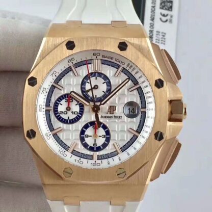 AAA Replica Audemars Piguet Royal Oak Offshore 50 Byblos Saint-Tropez 26408OR.OO.A010CA.01.99 JF Factory V2 White Dial Mens Watch