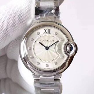 AAA Replica Ballon Bleu De Cartier WE9020 33mm V6 Factory White Dial Ladies Watch