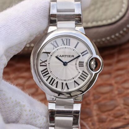 AAA Replica Ballon Bleu De Cartier W6920084 V6 Factory Silver Dial Ladies Watch