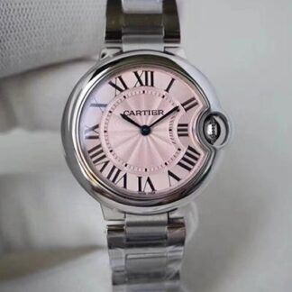 AAA Replica Ballon Bleu De Cartier WE902073 33mm V6 Factory Pink Dial Ladies Watch