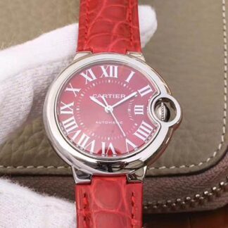 AAA Replica Ballon Bleu De Cartier 33MM WSBB0022 TW Factory Red Dial Ladies Watch