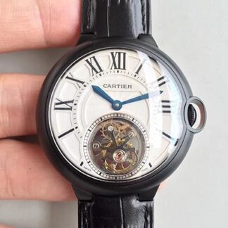 AAA Replica Ballon Bleu De Cartier Tourbillon White Dial Mens Watch