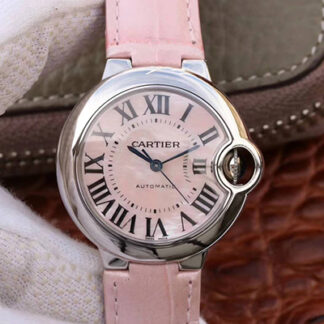 AAA Replica Ballon Bleu De Cartier 33MM WSBB0002 V6 Factory Pink Dial Ladies Watch